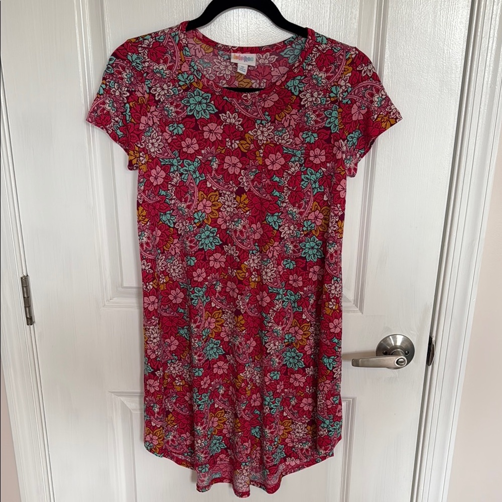 Girls Lularoe Floral Short Sleeve Dress